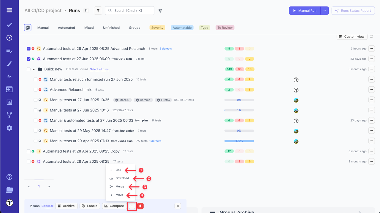 Testomatio.io - Multiselection Options